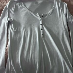 Hollister Women's Light Blue Long Sleeve Top